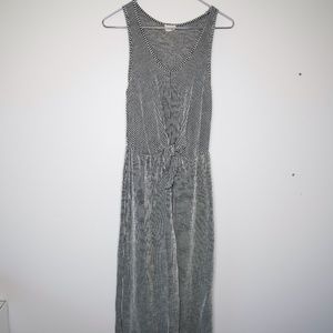 Black and White Striped Jumpsuit with Tie Sz